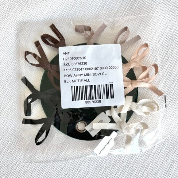 Anthropologie Mini Bow Hair Clips Set of 10 Black Motif Accessories NWT - Picture 2 of 3